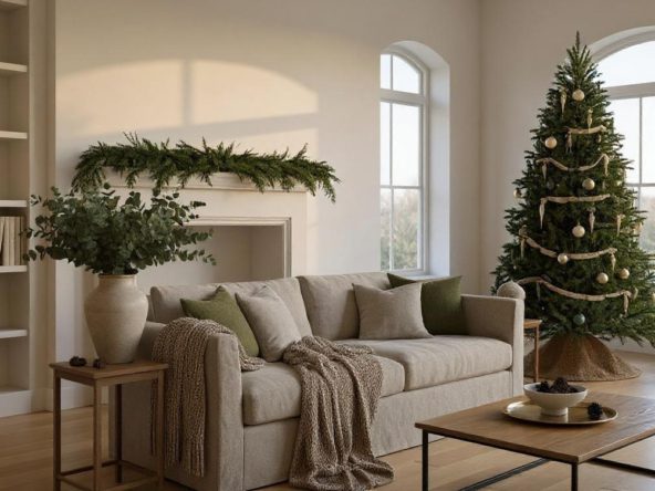 Decoración de un salón elegante de una casa mediterránea